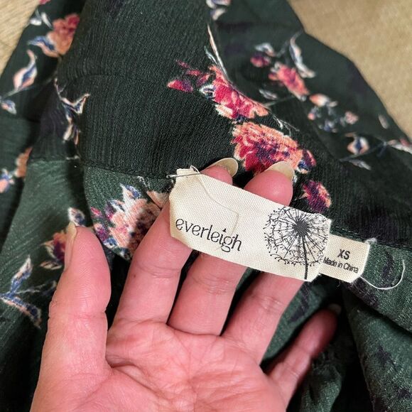 Everleigh green button down floral dress - Picture 3 of 8